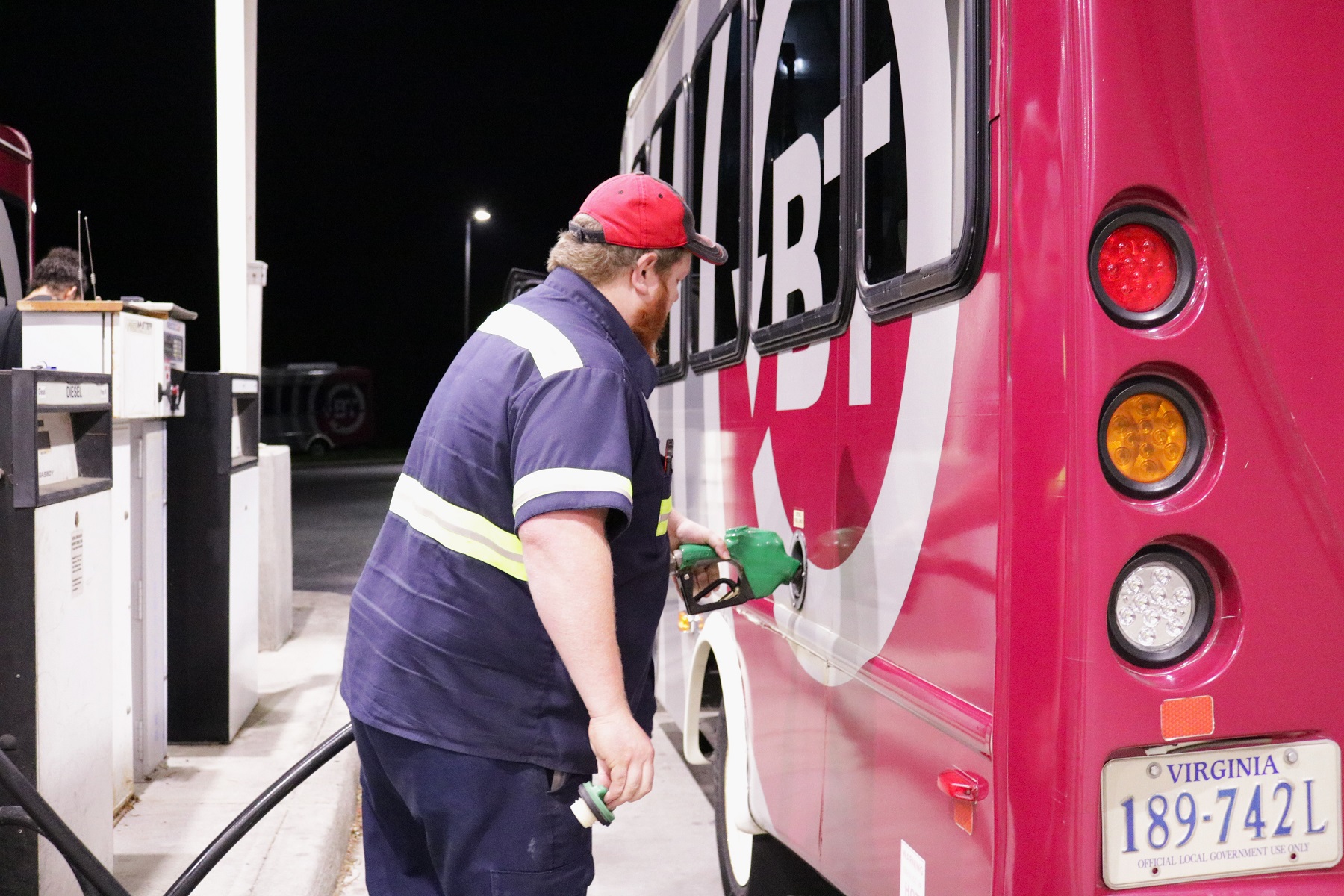 Maintenance Specialist refueling a BOC vehicle. 